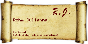 Rohm Julianna névjegykártya